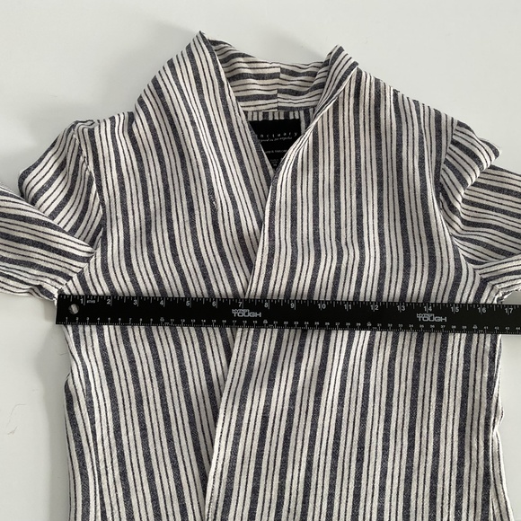 Sanctuary Striped Linen Blend Open Front Blazer Sz M Lightweight Business Casual - Picture 6 of 11